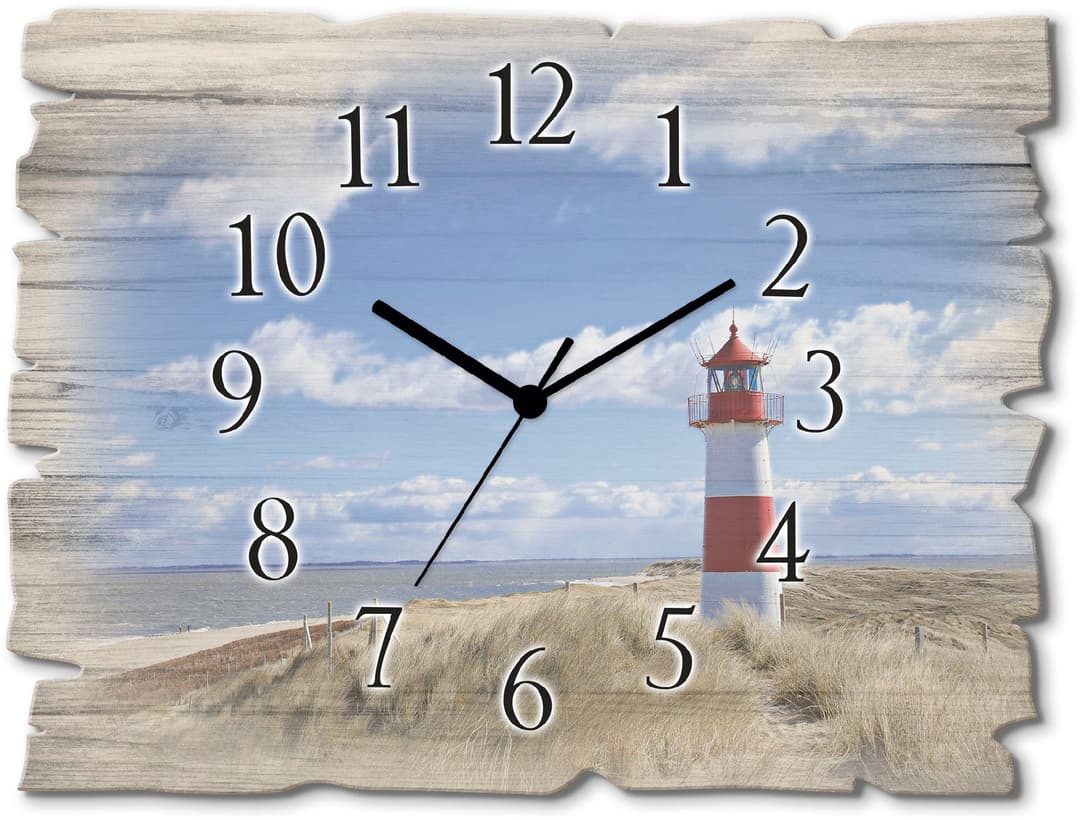 Artland Wanduhr Leuchtturm Sylt | Mehrfarbig