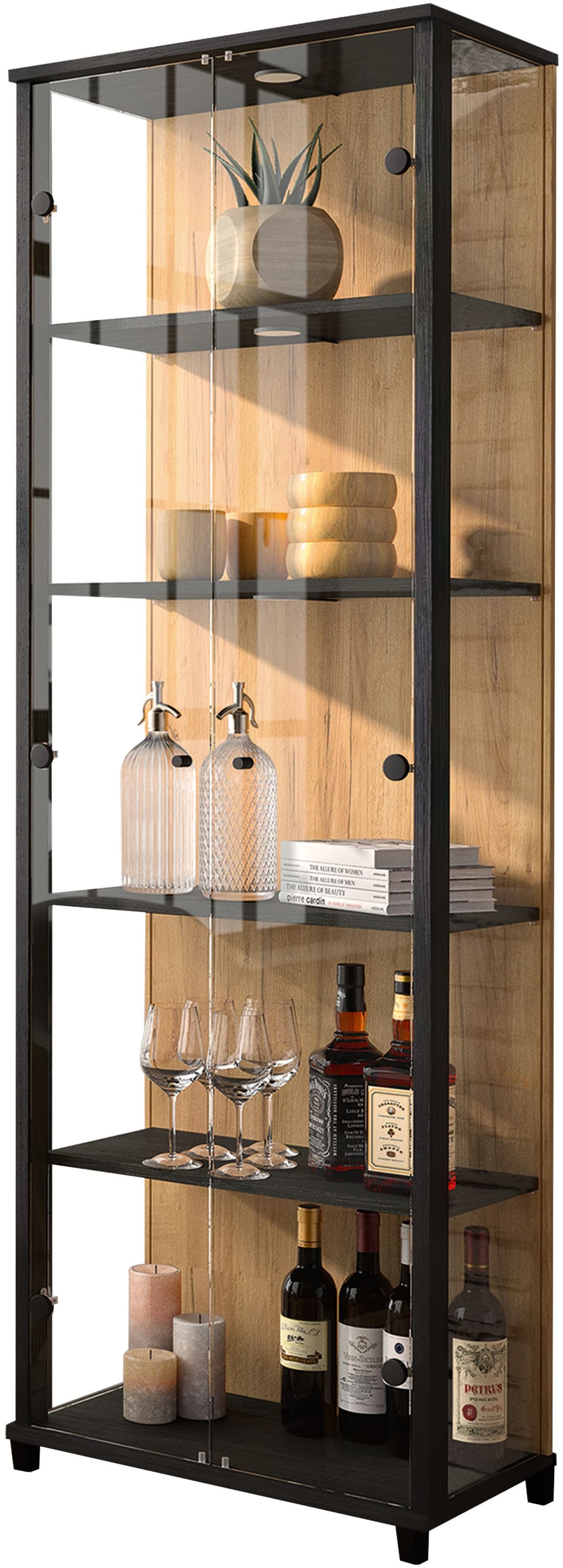 fif möbel Vitrine OPTIMA Standvitrine | Holztöne