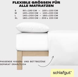 Schlafgut Spannbettlaken EASY JERSEY | Weiß