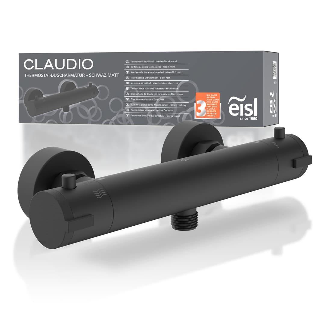 Eisl Duscharmatur CLAUDIO mit Thermostat | Schwarz