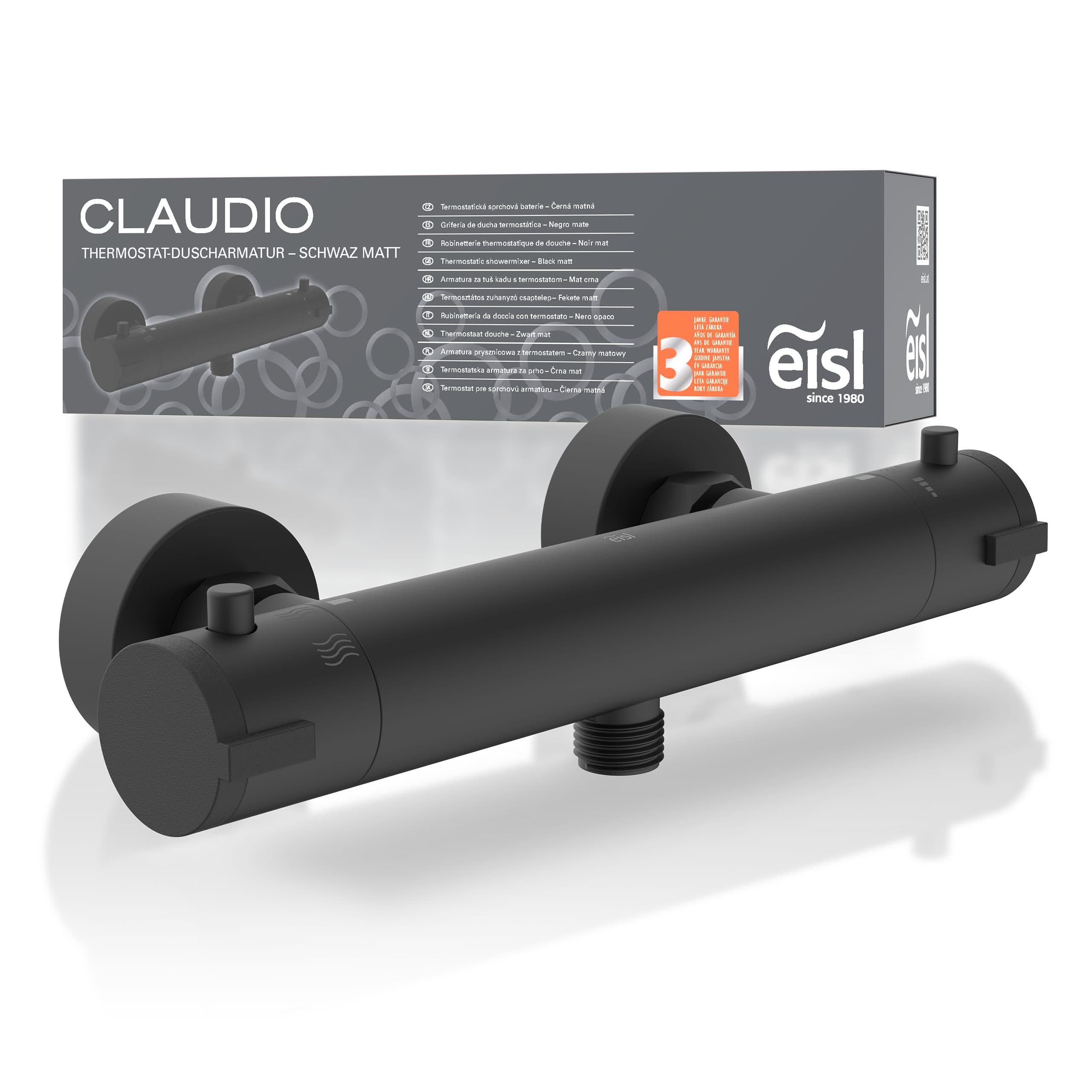 Eisl Duscharmatur CLAUDIO mit Thermostat | Schwarz
