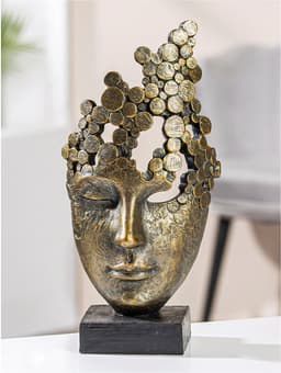 Casablanca by Gilde Dekofigur Skulptur "Female Mask" | Bronze