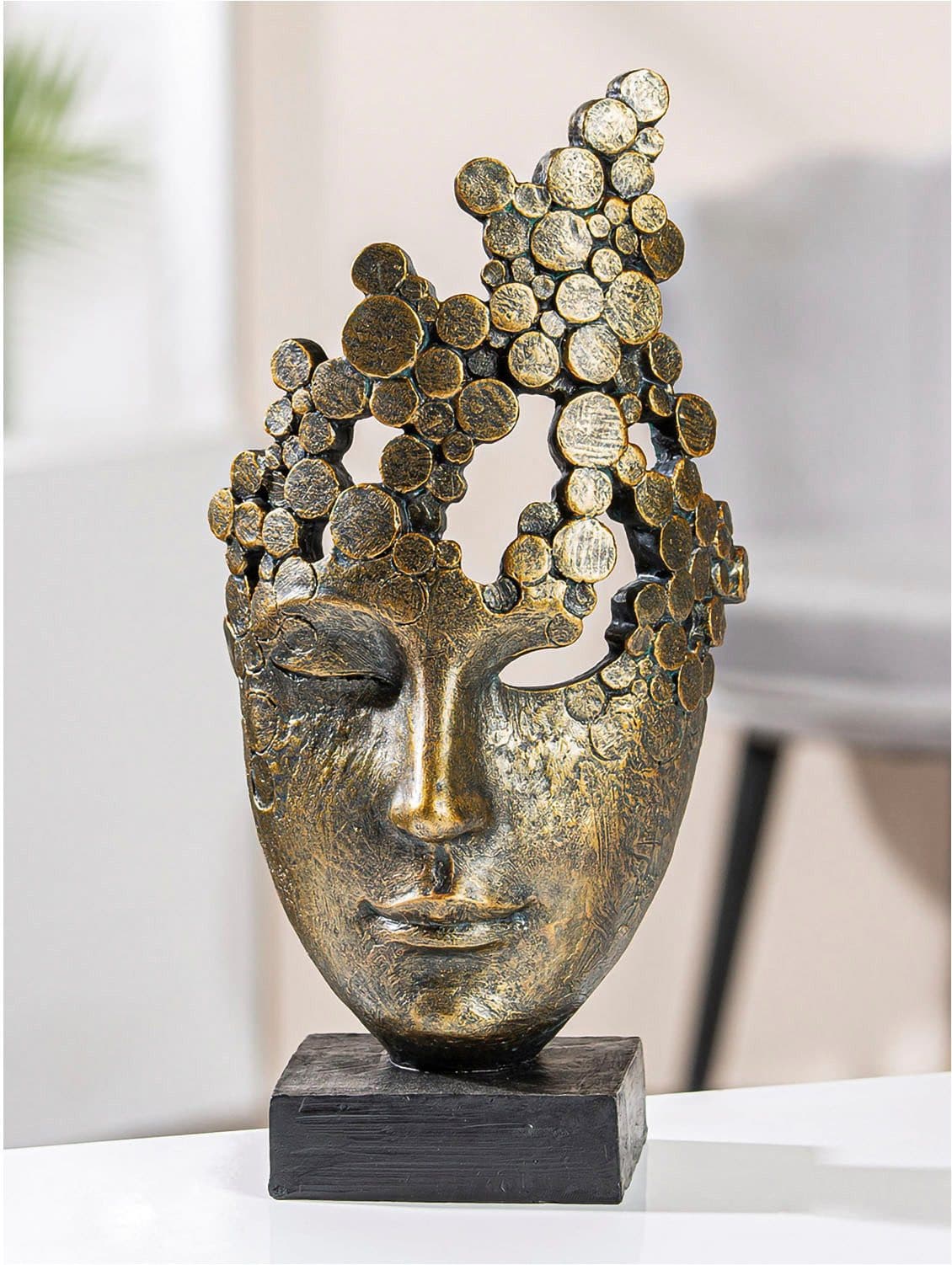 Casablanca by Gilde Dekofigur Skulptur "Female Mask" | Bronze