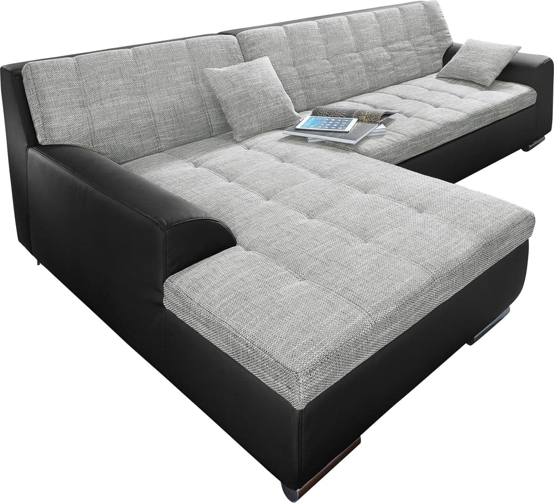 DOMO collection Ecksofa Treviso | Schwarz
