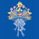W. Reuter & Sohn - Plauener Spitze® Fensterbild Osterwiese farbig 2
