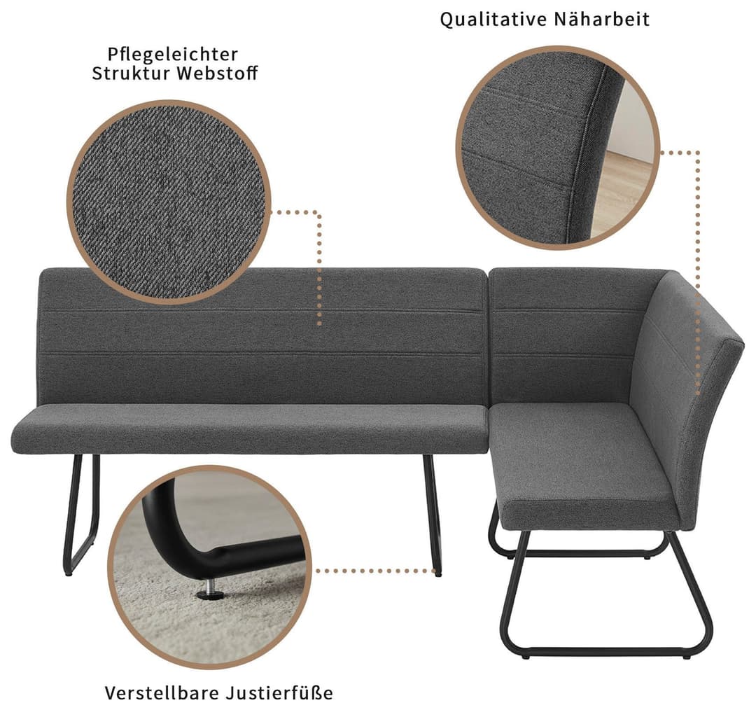 OTTO home Eckbankgruppe Stevian | Grau