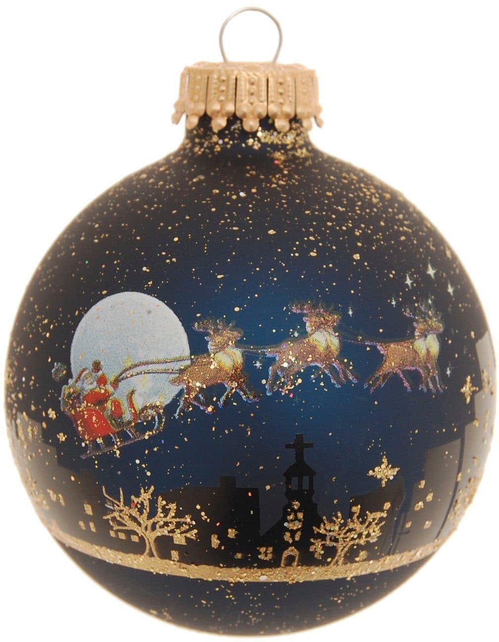 Krebs Glas Lauscha Weihnachtsbaumkugel Midnight before Christmas (4