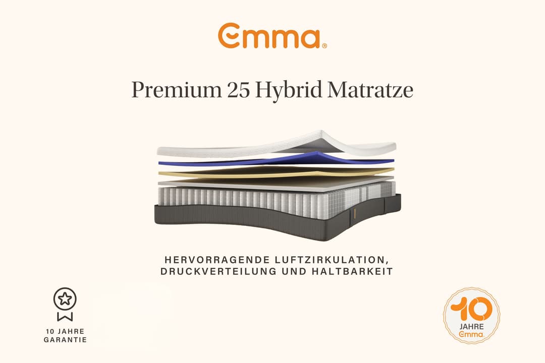 Emma 25 Hybrid Matratze | Weiß