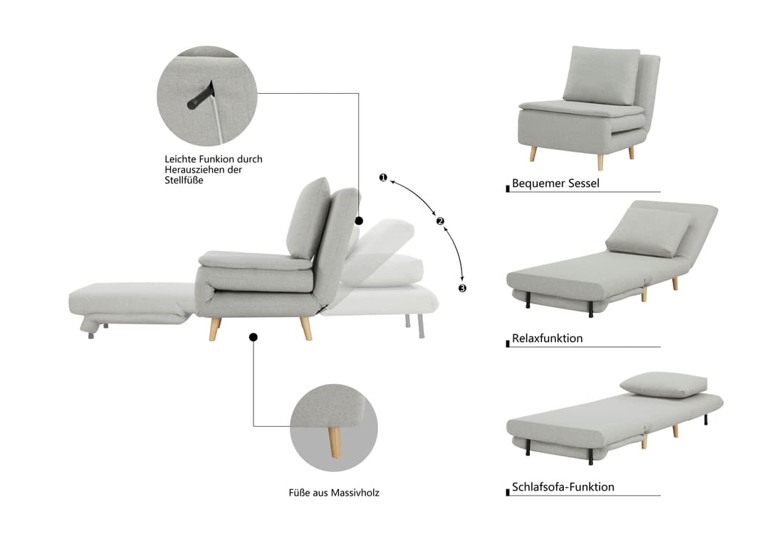 OTTO home Sessel AINSLEY | Grau