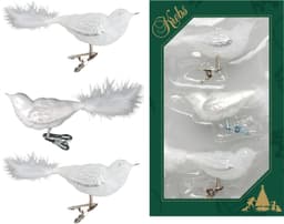 Krebs Glas Lauscha Weihnachtsbaumklammer CBK80873 | Weiß