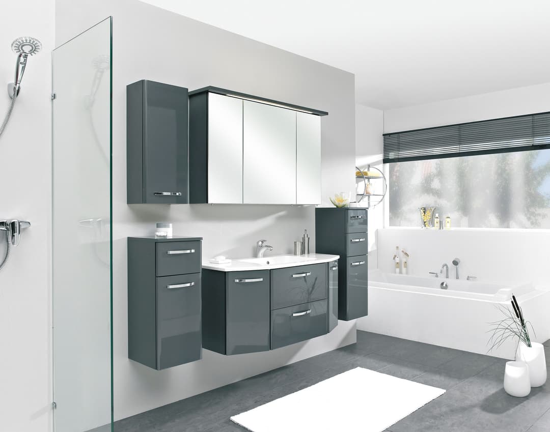 Saphir Quickset 327 Badmöbel-Set | Schwarz
