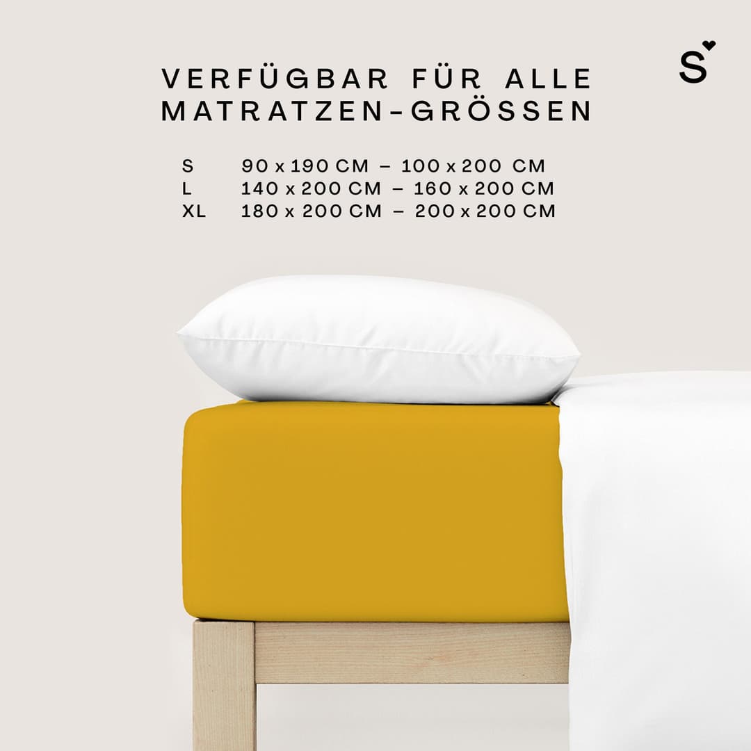 Schlafgut Basic Cotton Spannbettlaken | Gelb