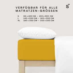 Schlafgut Basic Cotton Spannbettlaken | Gelb