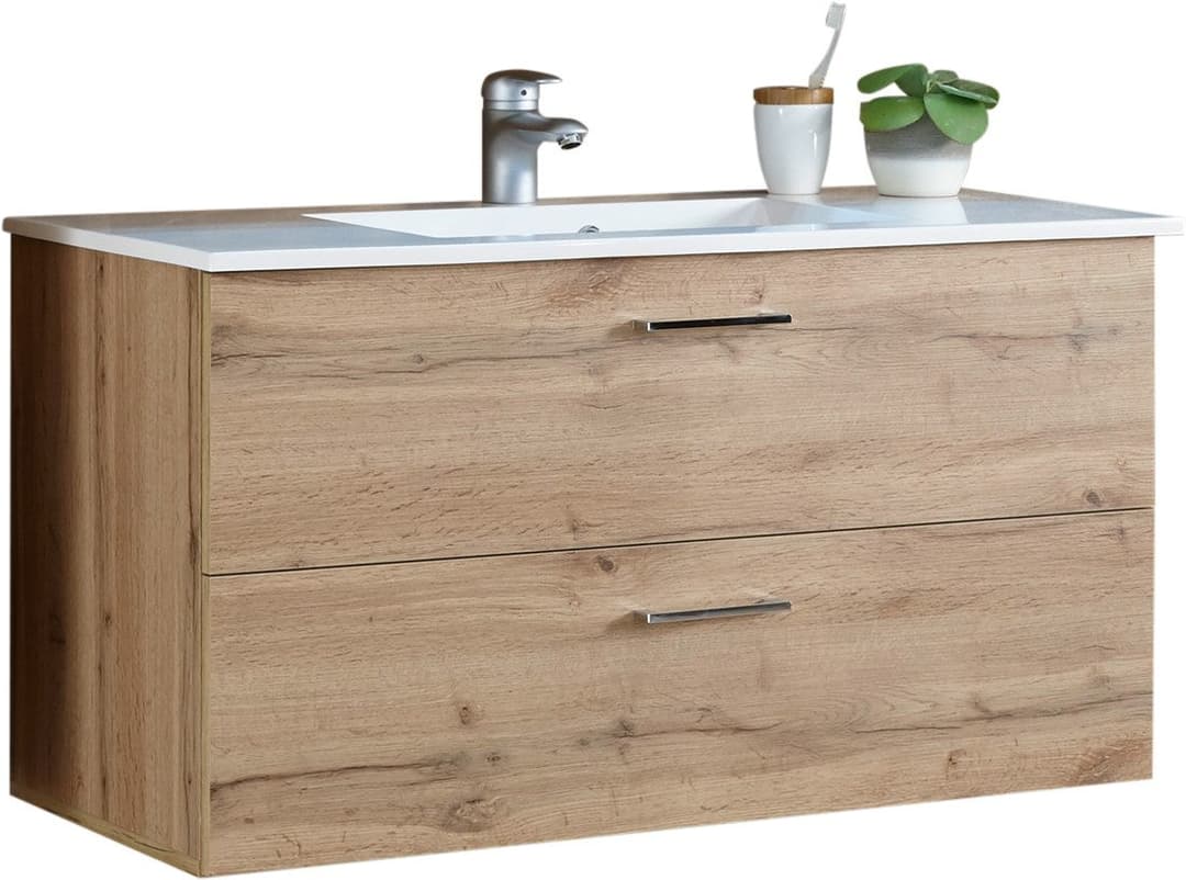 BASIC by Balculina Badmöbel-Set Best | Holztöne