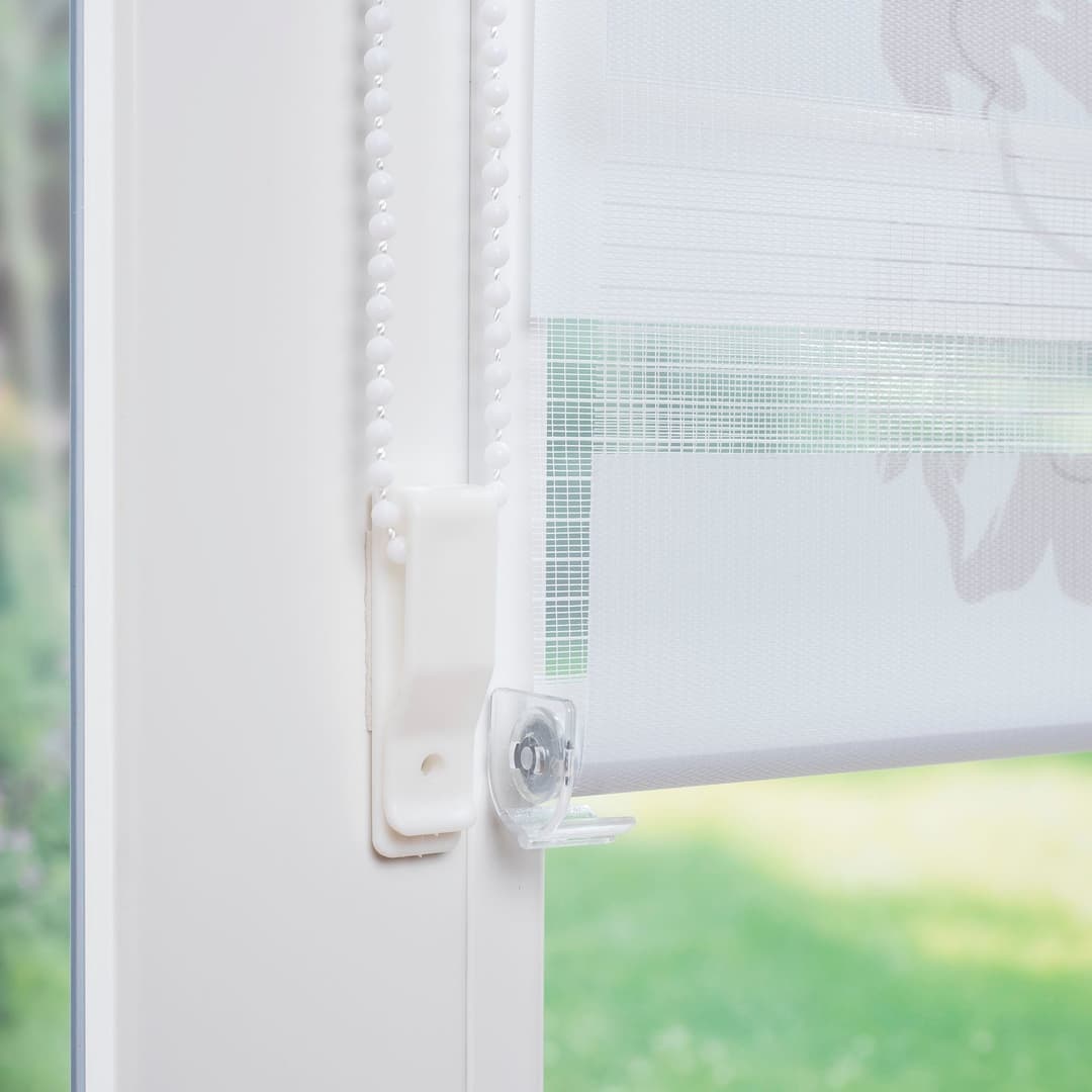 Liedeco Klemmfix-DUO-Rollo Blume | Weiß