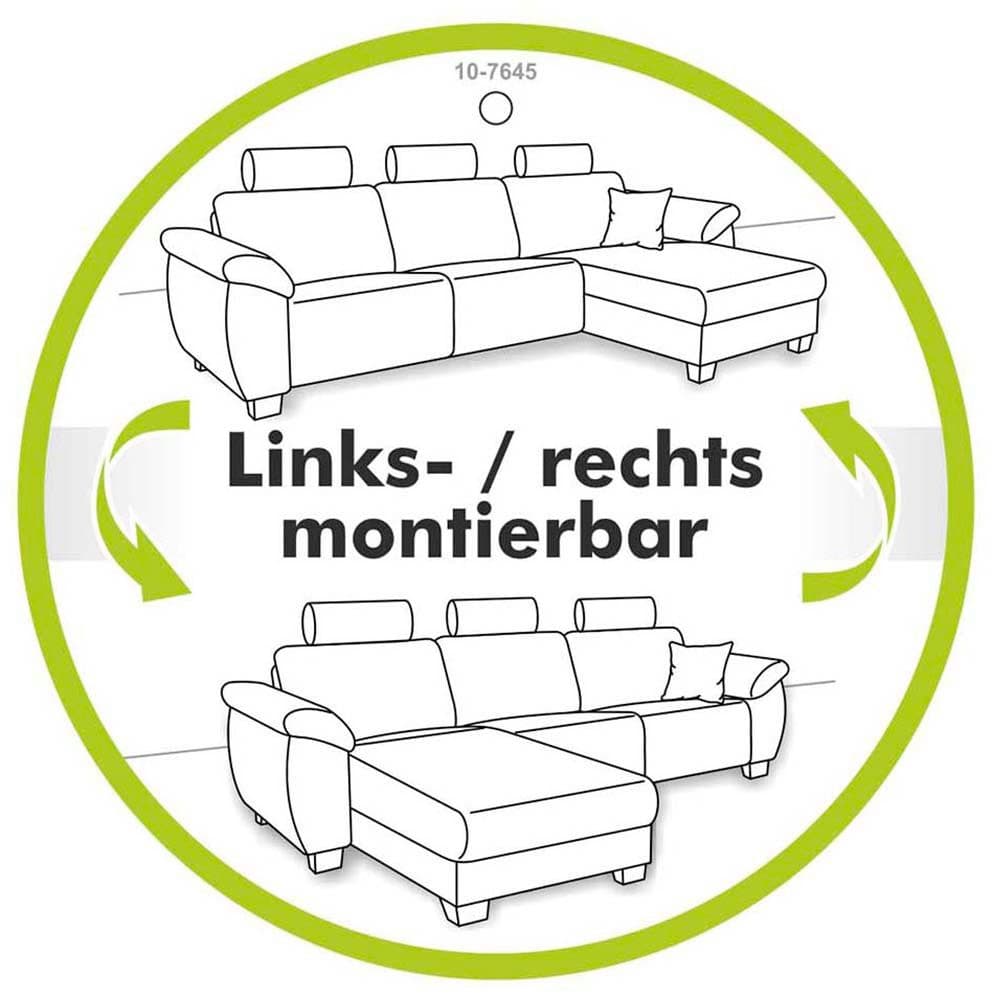 Jockenhöfer Gruppe Ecksofa Orlando L-Form | Schwarz