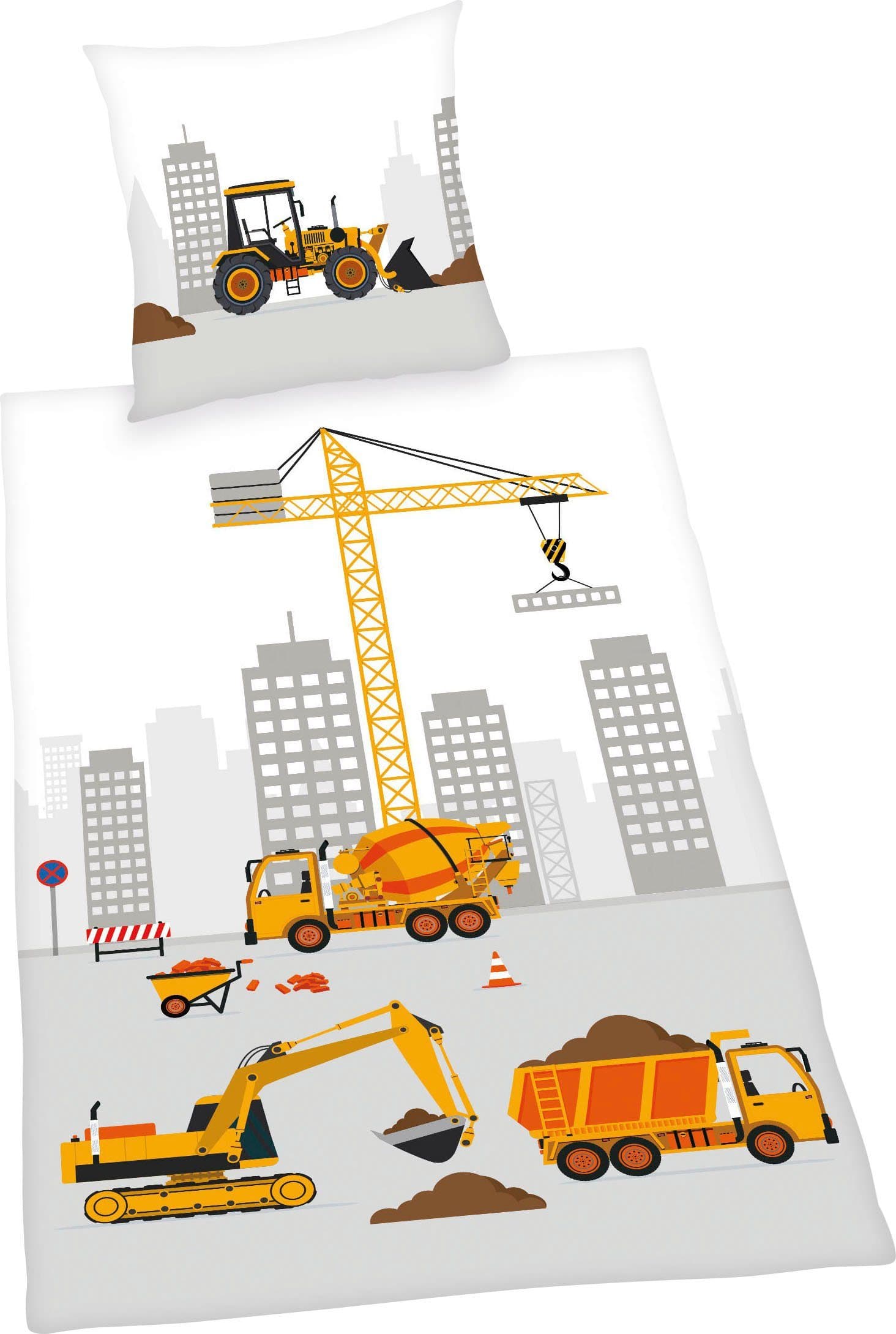 Herding Young Collection Kinderbettwäsche Baustelle | Mehrfarbig