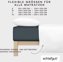 Schlafgut PREMIUM Mako-Zwirn-Jersey Spannbettlaken | Grau