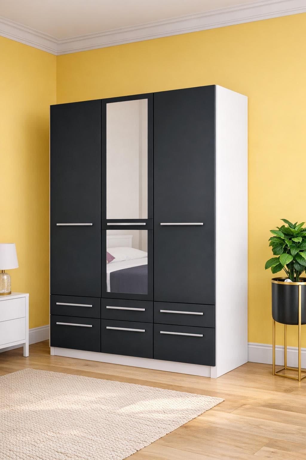 priess Kleiderschrank Barcelona | Schwarz