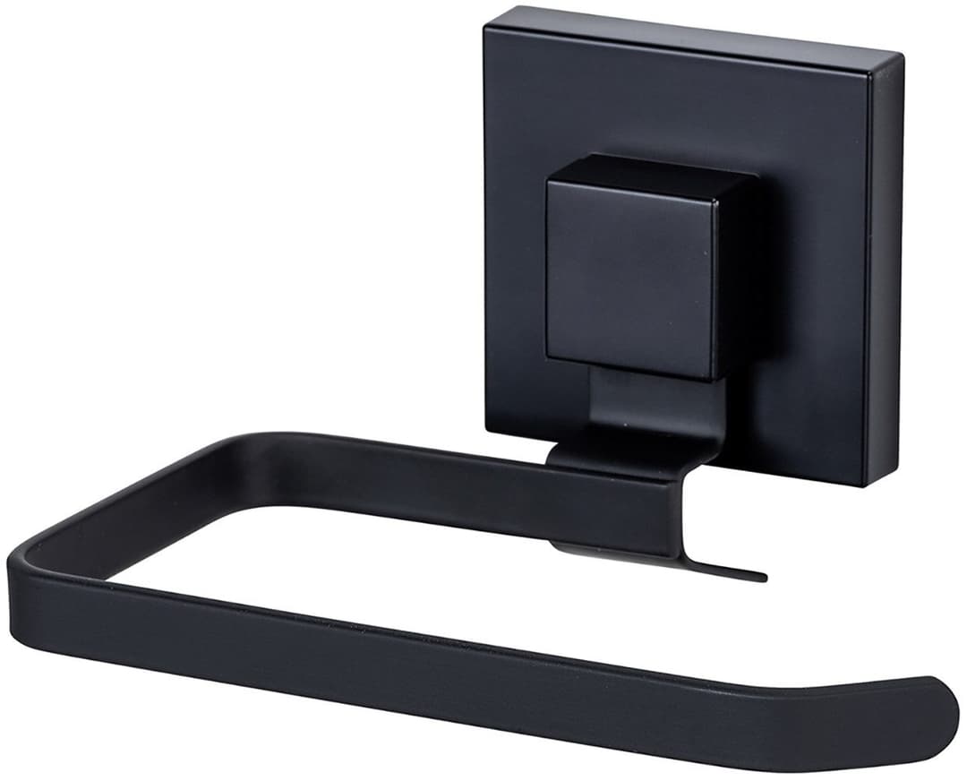 WENKO Toilettenpapierhalter Vacuum-Loc® Modell Quadro | Schwarz