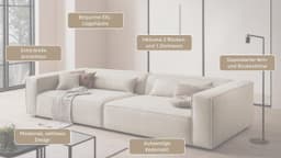 LeGer Home by Lena Gercke PIARA XXL 3-Sitzer Sofa | Beige