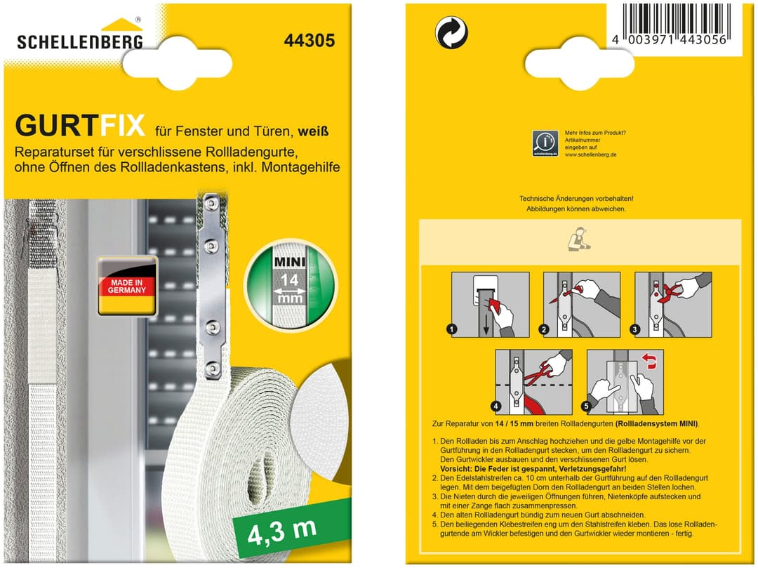 Schellenberg Gurtfix Reparaturset | Weiß