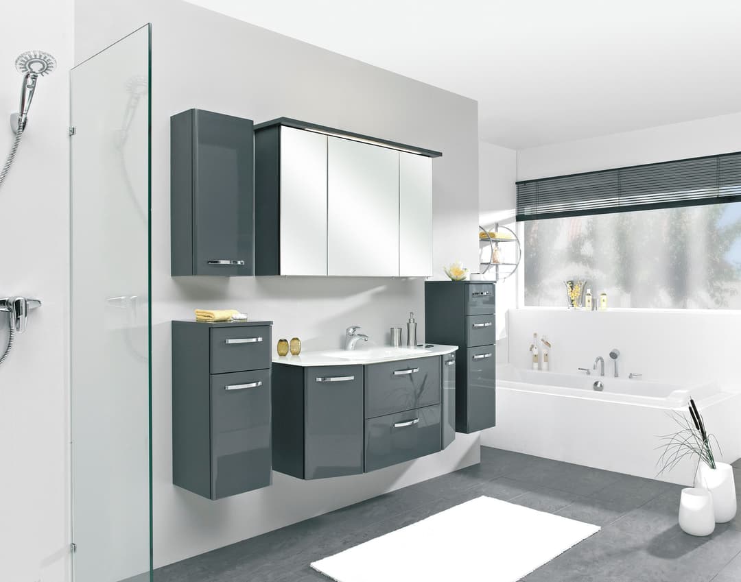 Saphir Quickset 327 Badmöbel-Set | Schwarz