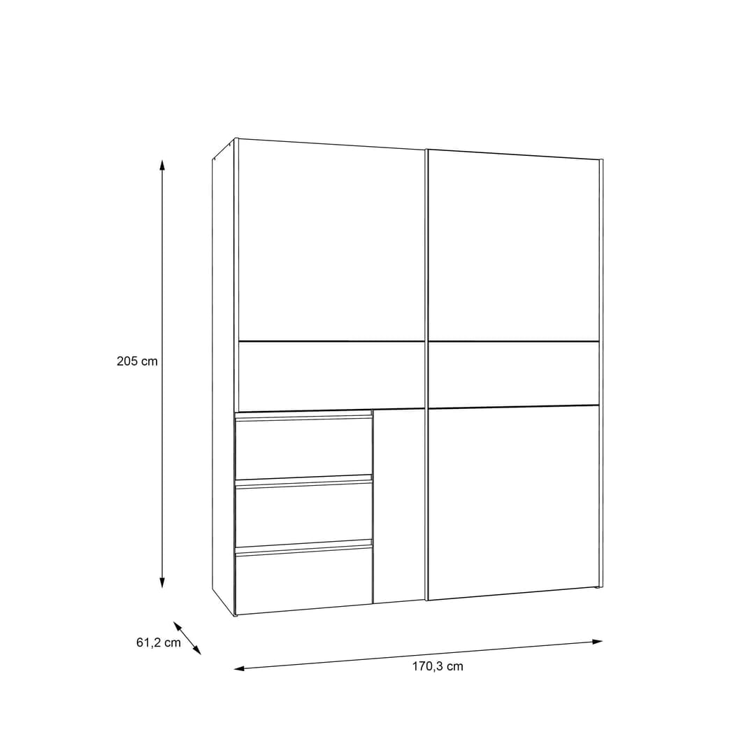 FORTE Schwebetürenschrank Winn2 | Weiß