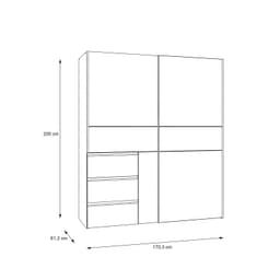 FORTE Schwebetürenschrank Winn2 | Weiß