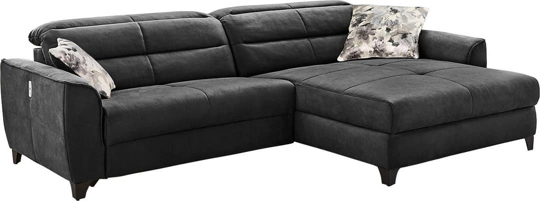 Jockenhöfer Gruppe Ecksofa Double One L-Form | Schwarz