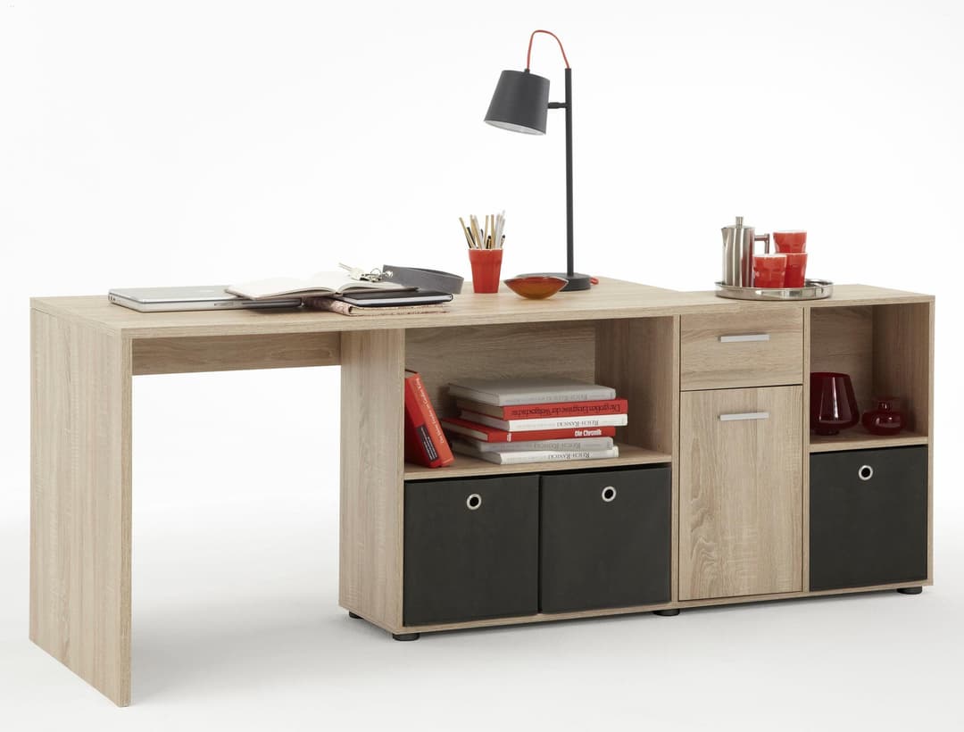 FMD Eckschreibtisch Lexo | Holztöne