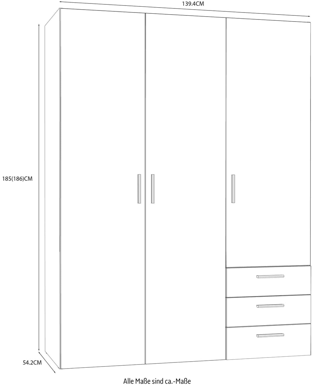 FORTE Kleiderschrank | Holztöne