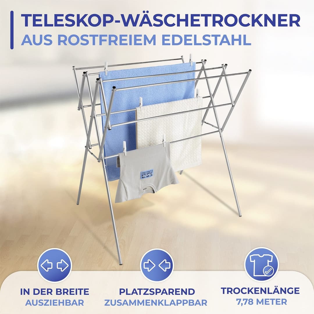 Maximex Teleskop-Wäscheständer | Silber