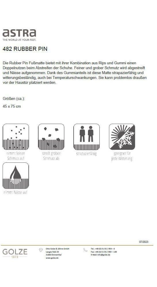 ASTRA Fußmatte Rubber Pin 2 | Grau