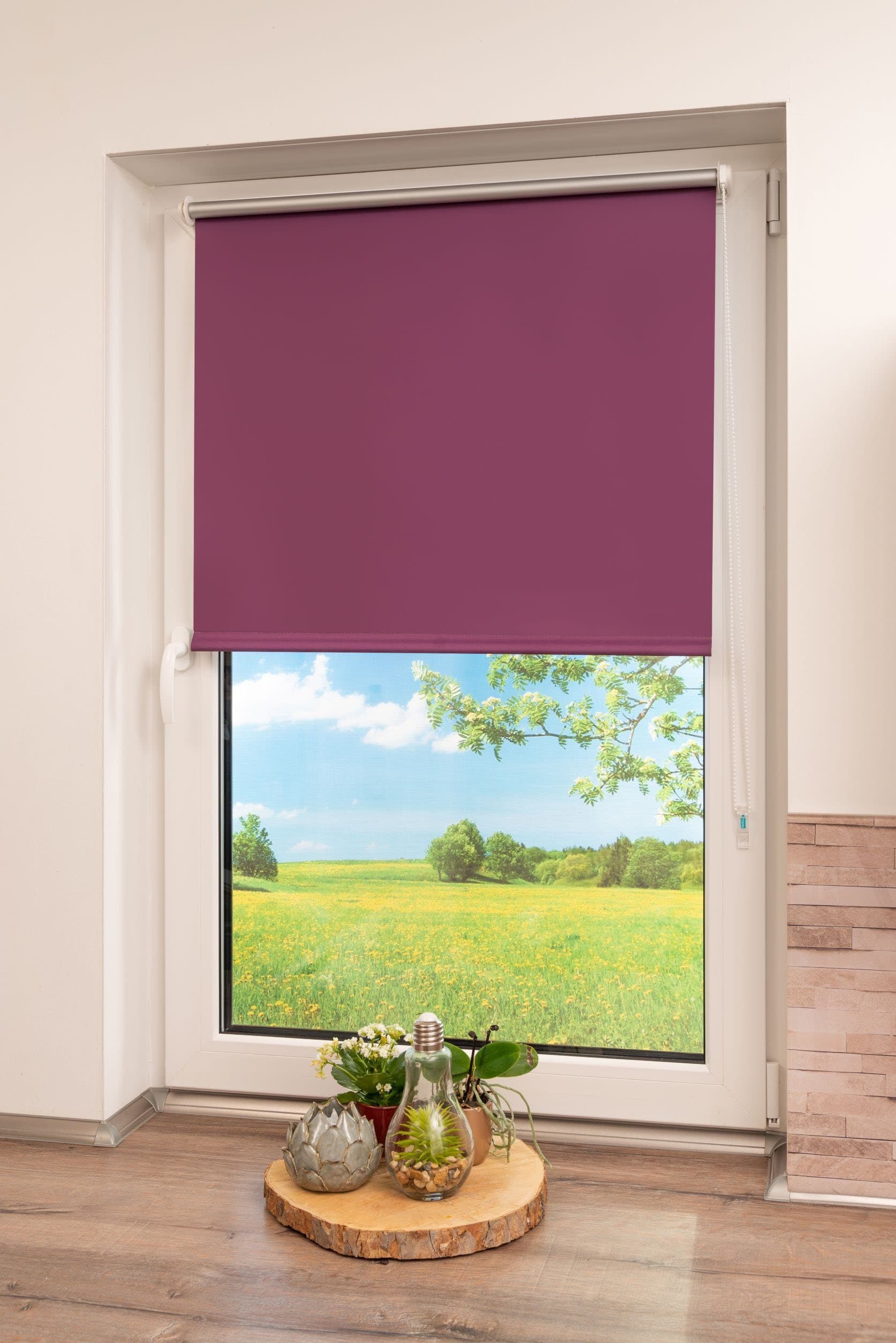 Seitenzugrollo Thermo Klemmfix-Rollo | Lila