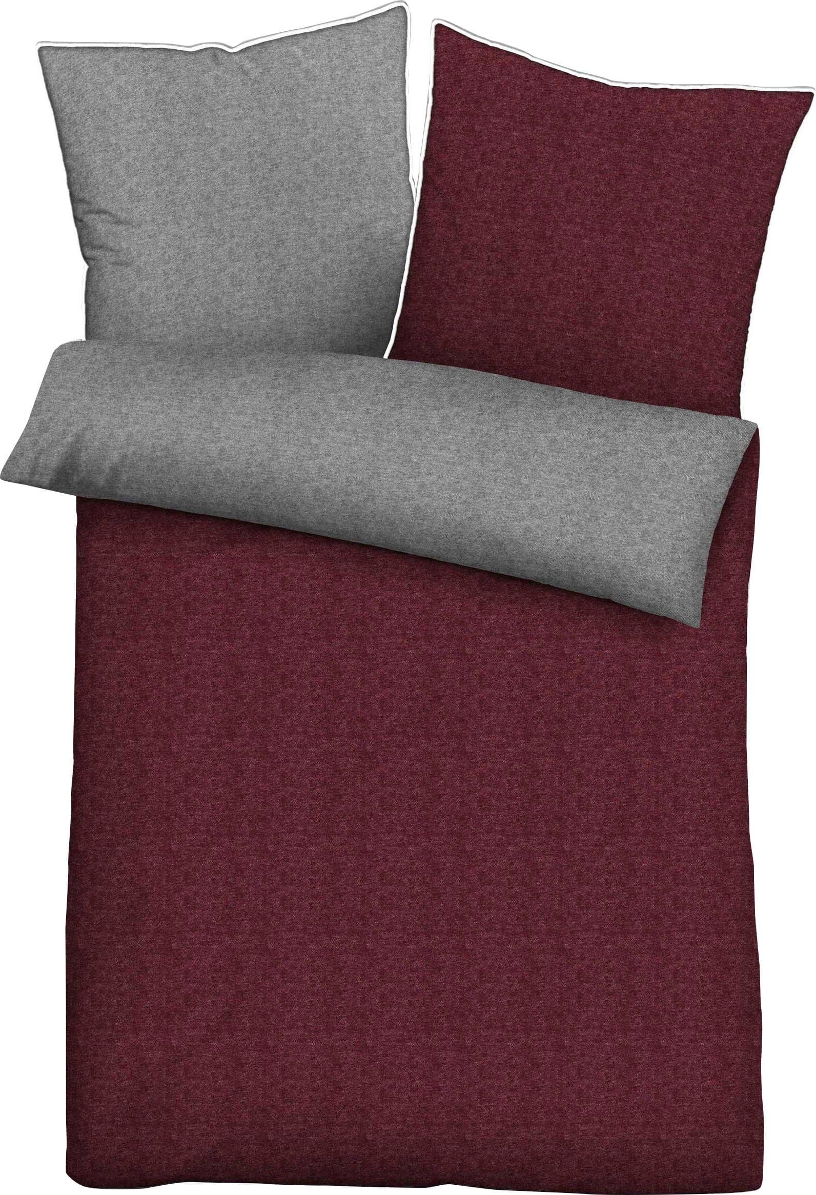 Biberna Hermal Flanell Bettwäsche-Set | Rot