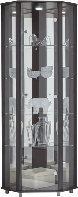 fif möbel Eckvitrine TRIO | Schwarz