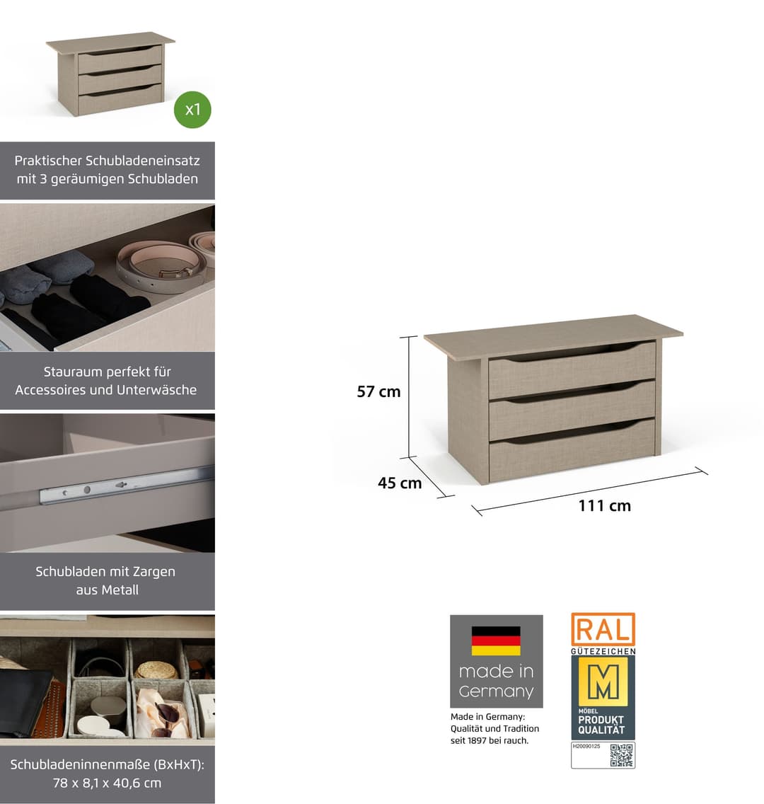 rauch Schubladeneinsatz | Beige