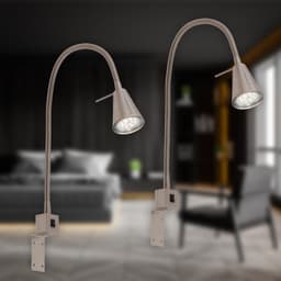 Briloner Leuchten Bettleuchte TUSO 2er Set LED | Grau