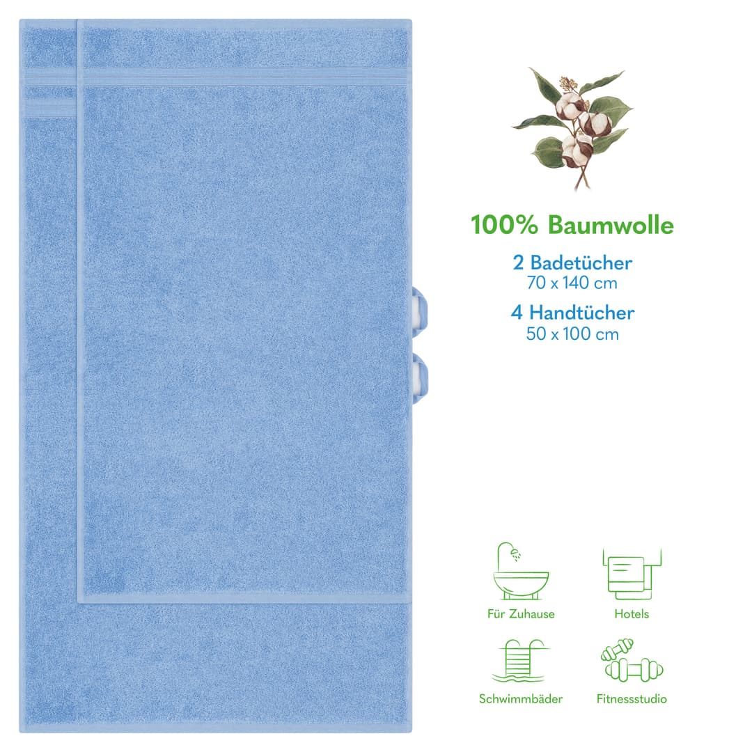 HAMMETEX Handtuch Set | Blau