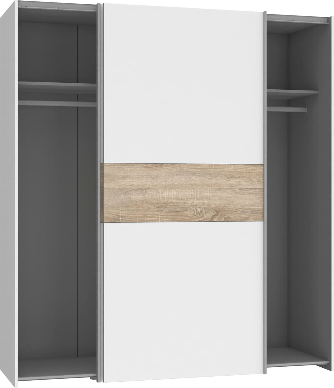 FORTE Longline Schwebetürenschrank | Weiß