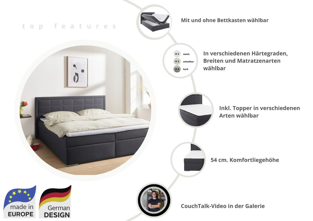 COLLECTION AB Boxbett Athena | Grau