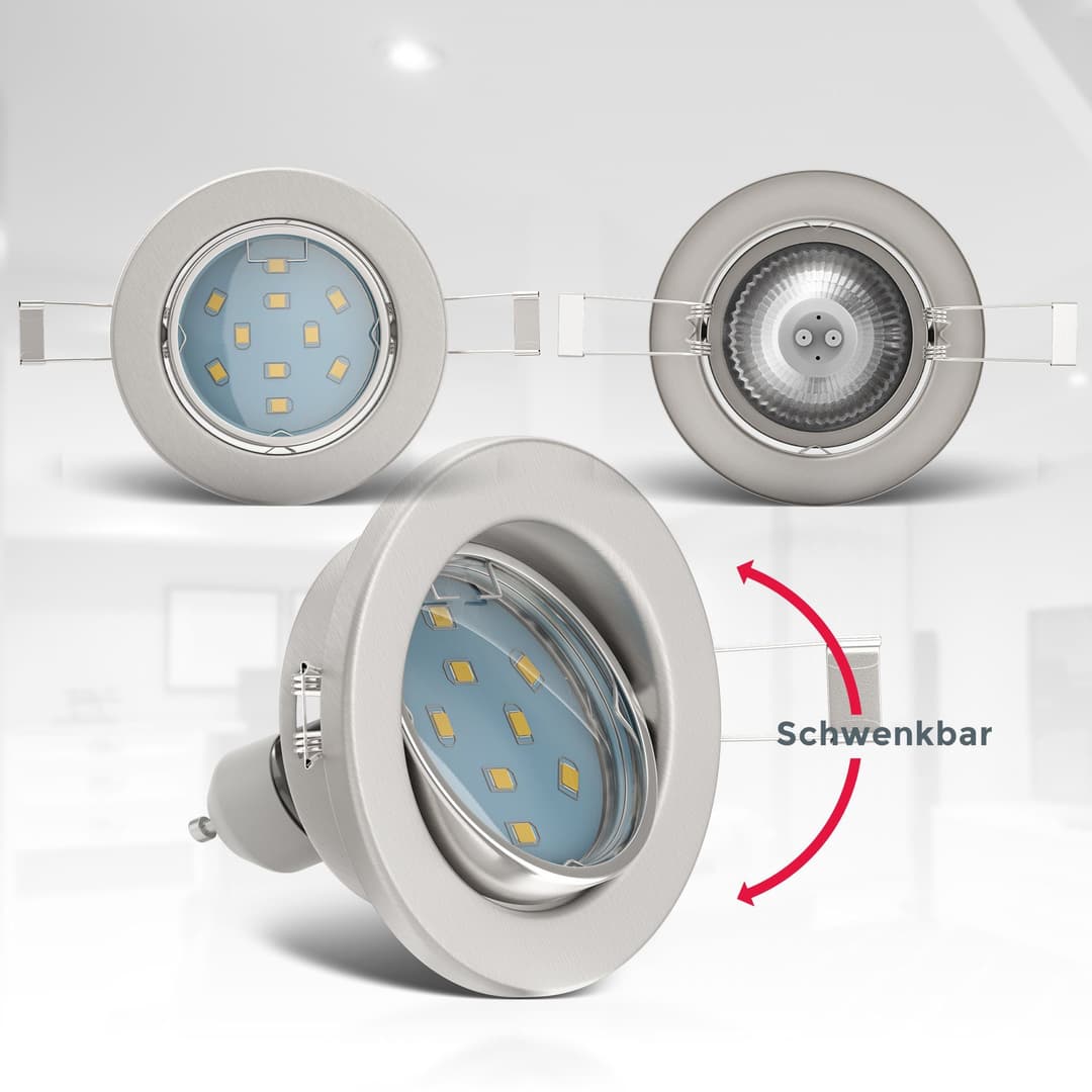B.K.Licht LED Einbaustrahler | Silber