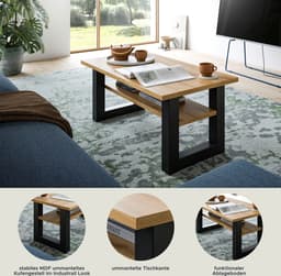 Home affaire Couchtisch Rail | Holztöne