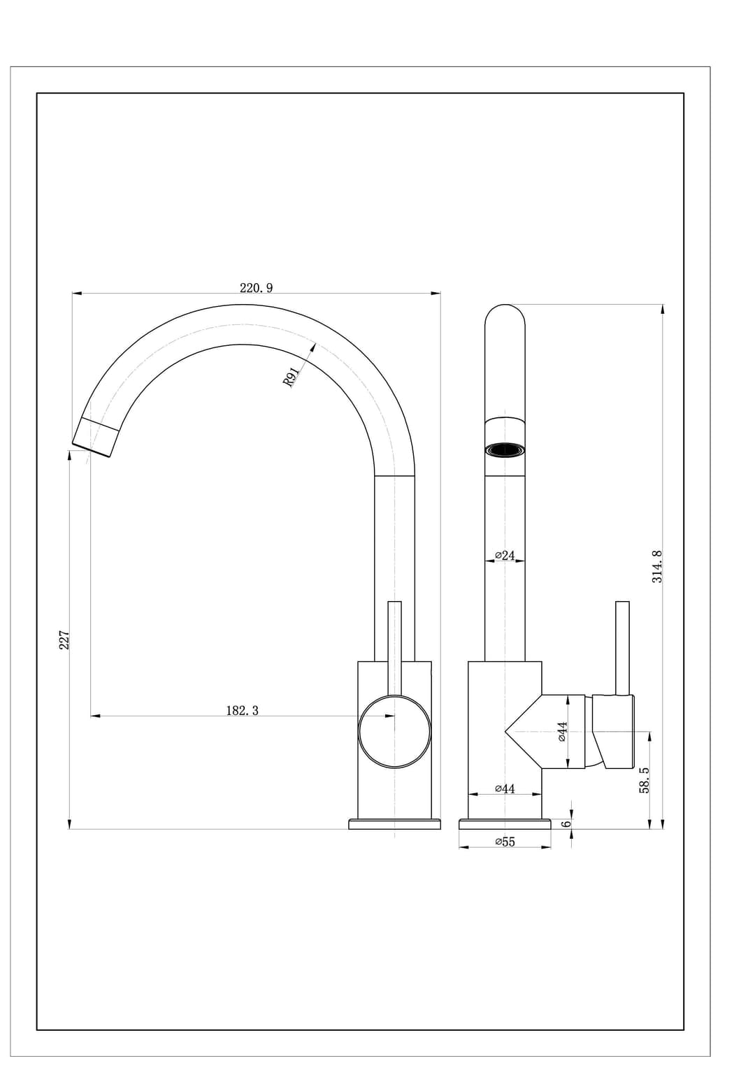 Eisl Spültischarmatur Futura | Schwarz