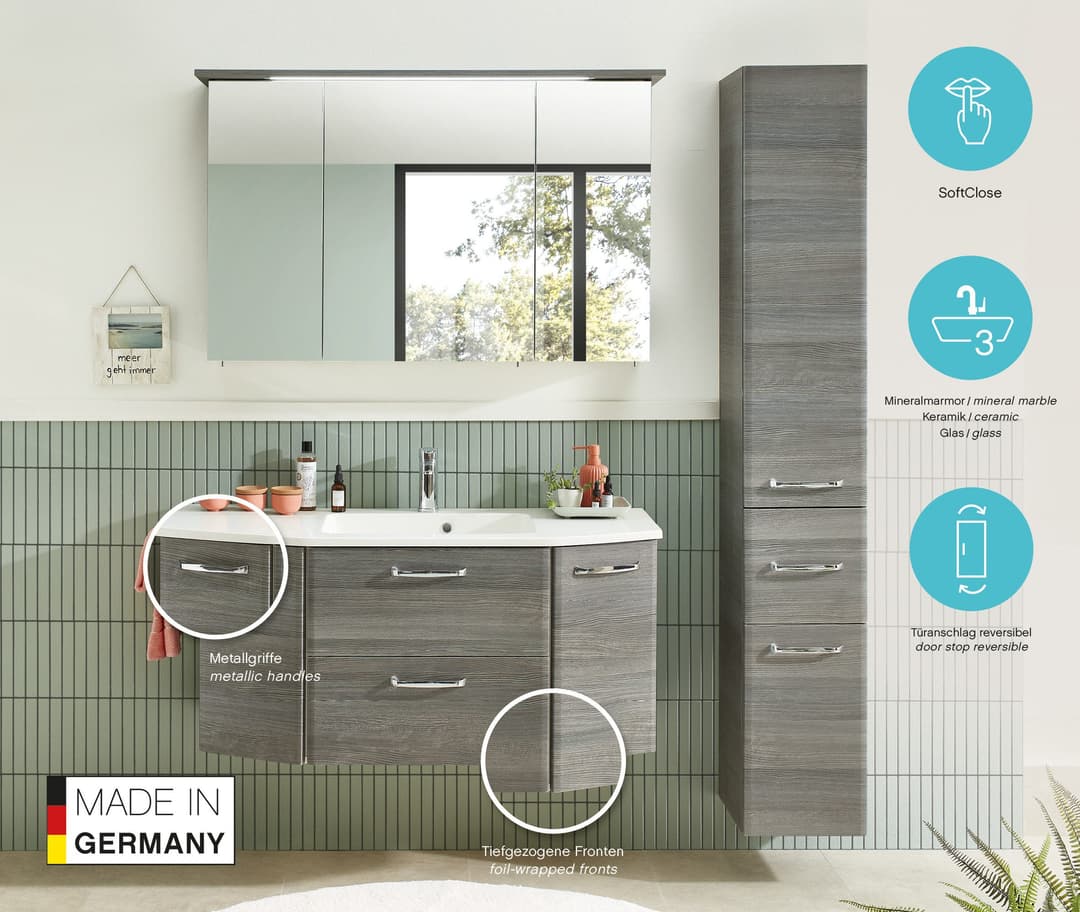 Saphir Hochschrank Quickset | Grau