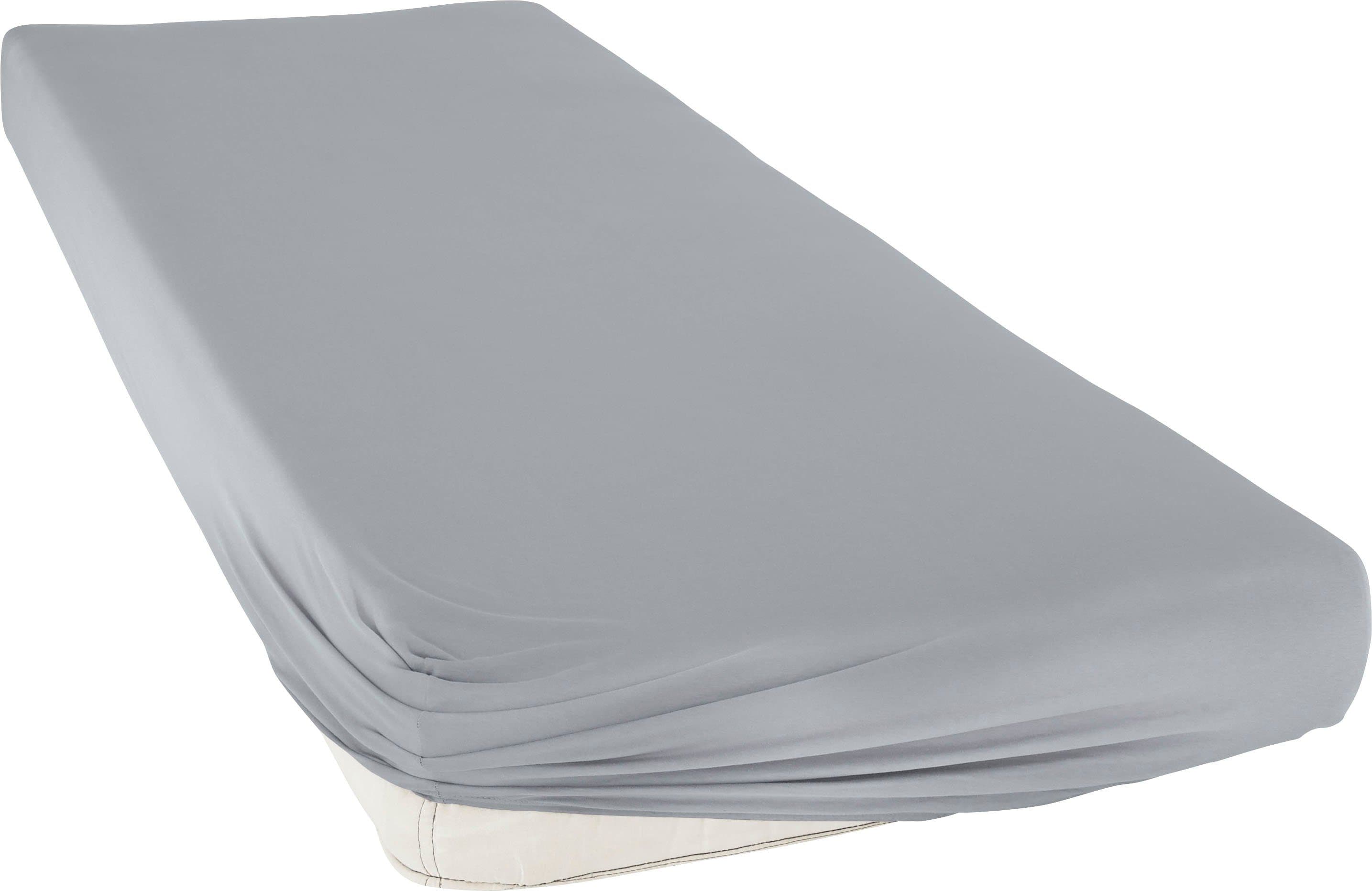 bellana Spannbettlaken Jersey Aqua | Grau