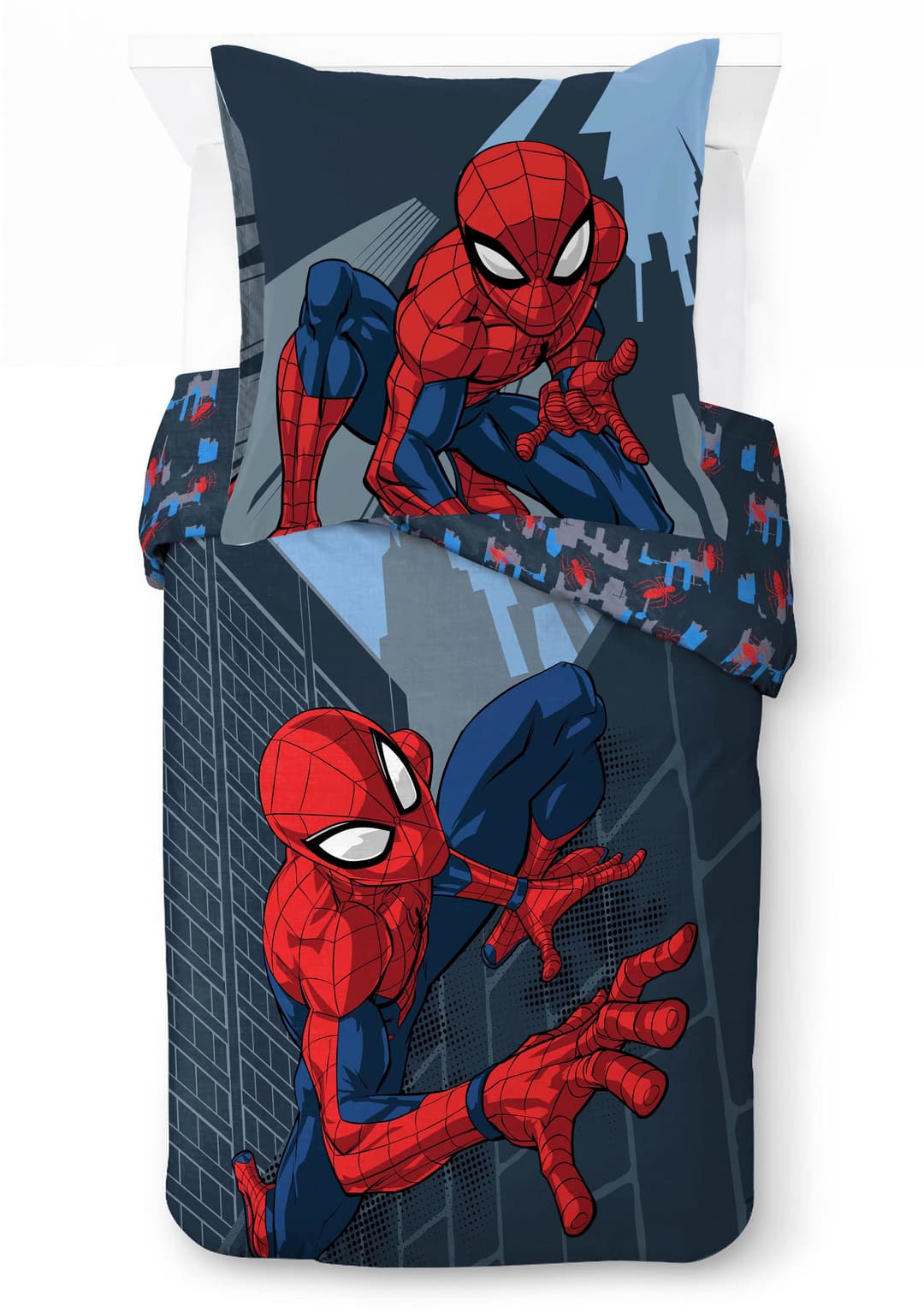 MARVEL Kinderbettwäsche Spiderman Bettbezug-Set | Blau