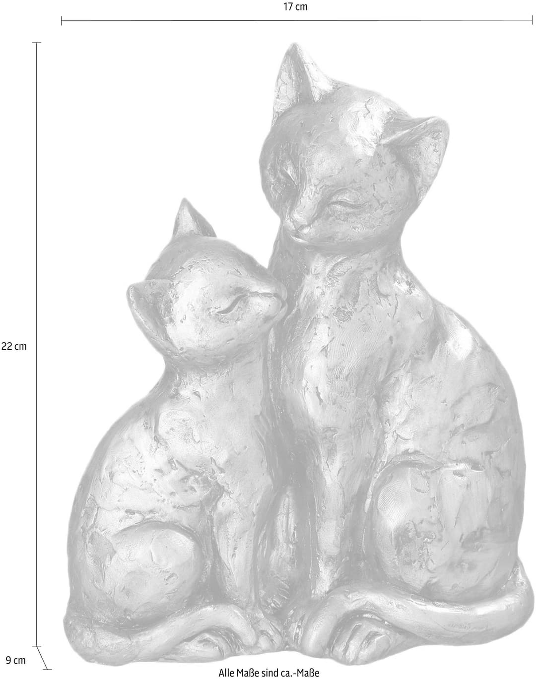 Ambiente Haus Dekofigur Katzen-Paar | Silber