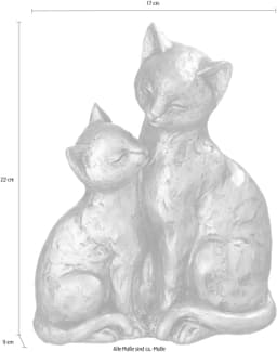 Ambiente Haus Dekofigur Katzen-Paar | Silber